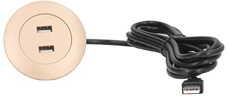 Socobeta Dual USB Charging Ports Socket with Flush Mount Installation for Sofa, Universal Voltage Adapter for Fast Charging, 1 X Sofa Socket, 8.2ft Line Length (Gold)