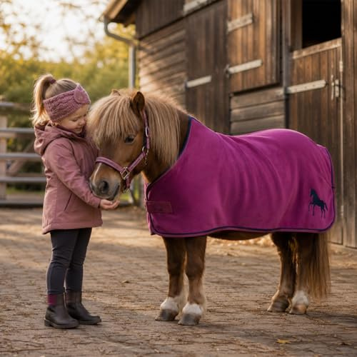 HKM Abschwitzdecke -Mini- für kleine Pferde & Ponys - Größe 65–115 cm - atmungsaktiv Antipilling (Cranberry, 105)