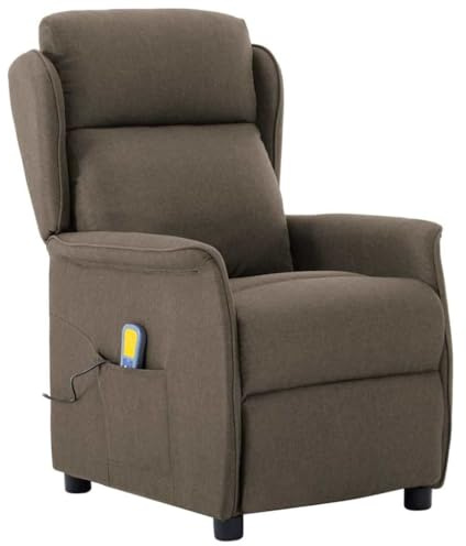 Genérico Silla de Masaje con cojín Taupé 93.5 x 67.5 x 101.5 cm Tela, Sillones de Masaje eléctricos Taupe,348357
