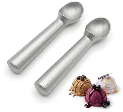 2 PCS Ice Cream Scoops 7 inches Anti-Freeze Nonstick Scooper Spoon | Heavy Duty Aluminum Ice Cream Spoons Easy to Release for Hard Ice Cream, Gelato, Cookie Dough, Sorbet, Almond, Melon Balls