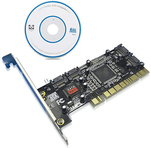 PCI a 4 Puertos SATA para Tarjeta Raid, Tarjeta de Matriz 3114 PCI a 4 Puertos internos SATA 1,5 Gbps Sil3114 Tarjeta de conversión de chipset de más de 137 GB para Tarjeta controladora Raid