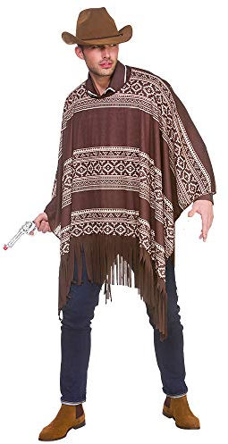 Adult Western Poncho Fancy Dress Costume - One Size