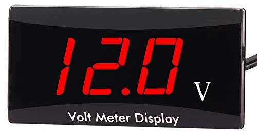 Kinstecks Voltímetro de la motocicleta DC 12V Medidor de voltaje de pantalla LED medidor de voltaje digital