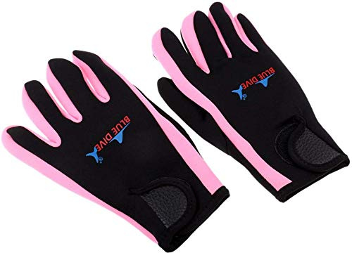 Inzopo - Guanti subacquei da 1,5 mm, in Neoprene, per Uomo o Donna, Ideali per Snorkeling, Nuoto, Surf, Vela, Kayak, Immersioni, Rosa, Taglia S