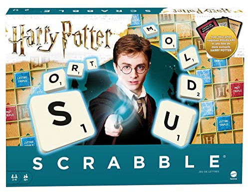 Mattel Games - Scrabble Harry Potter – Französische Ausgabe-Gesellschaftsspiel und Buchstaben – 2 bis 4 Spieler – ab 10 Jahren