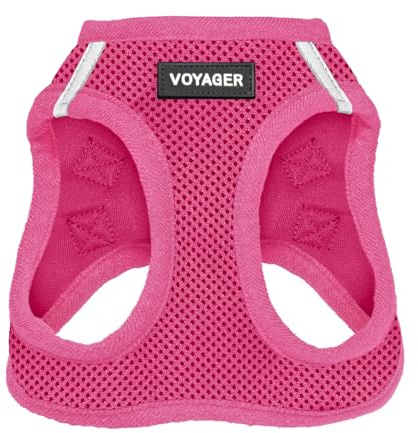 Best Pet Supplies Voyager Step-in Air Harness - All Weather Mesh, Reflective, No Pull Harness for Dogs, Cats - Secure with Hook & Loop Fastener, Buckle, Double D-Rings - Fuchsia, S