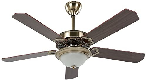Beliani Ceiling Fan with Light 5 Blades Remote Control Gold and Dark Wood Begej