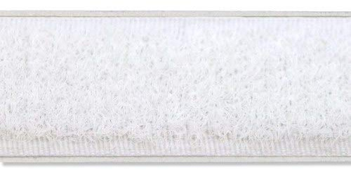 INTERDECO Flauschband selbstklebend, aus Polyester und Polyamid, Weiß, 20 mm breit, als Gegenstück zum Klettband, für Paneelwagen, Schiebegardinen und Raffrollos, Typ 5102007, 10 Meter