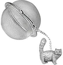 PPC01 Infuseur en forme de chat persan tigré en étain anglais sur feuille de thé Boule en acier inoxydable