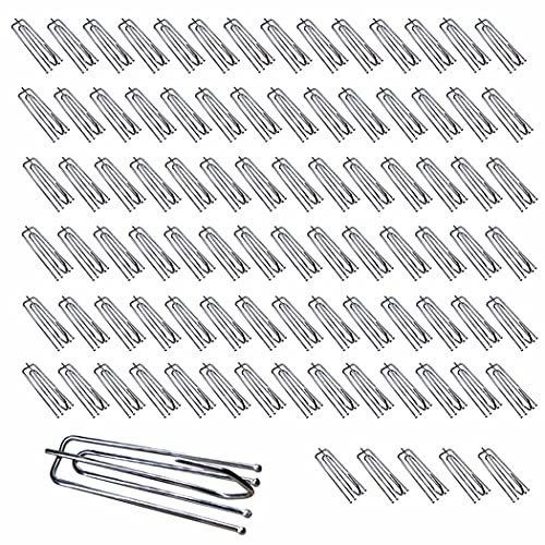 90PCS Stainless Steel Curtain Pleat Hooks,Drapery Hook and Pin for Pleated Drapes 4 Prongs Pinch Pleat Hook Clips,Traverse Pleater 4 End Curtain Hangers for Window Door Bathroom Curtain
