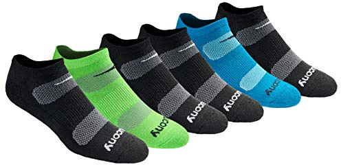 Saucony löparstrumpor för män (paket med 6), Svart mode (6 par), 40-43 EU