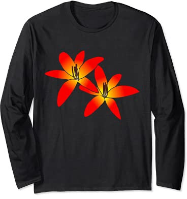 blühende Lilien, Lilie, Blume, Blumen, Blüten Blüte rot gelb Langarmshirt