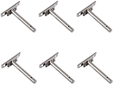 LIKERAINY Schwerlastträger Verborgen Tablarträger Regalhalterung 12x102mm Wand-Montage Schwimmender Regalträger Regalbodenträger Unsichtbar Wandregalträger Stahl 6 Stück