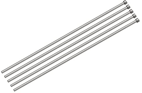 sourcing map 5 Stück Gerade Auswerferstifte Pin Punches 5mm(13/64) Durchmesser Werkzeug Auswerferstifte 65Mn Stahl Kunststoffteile Auswerfer für Kunststoffform Mechanische Wartung 250mm (10)