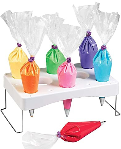 Yusheng Soporte para Manga pastelera - Soporte para glaseado para decoración Tartas,Pies Acero Inoxidable con Bandeja exhibición Almacenamiento Abs para Crema Pastelería Punta