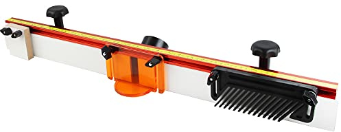 O'SKOOL 32 Inches Long Router Table Fence System with Feather Board, Bit Guard, Adjustable Stop and Dust Port | Feather Board, Bit Guard, Adjustable Stop,Dust Port,RTS09