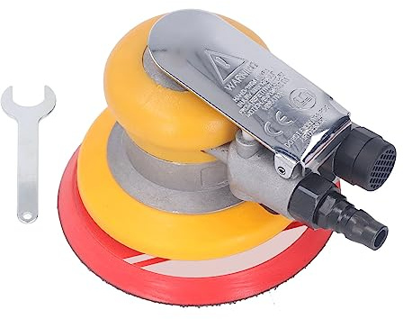 Lijadora Neumática de Velocidad de Rotación de 10000rpm, Lijadora Orbital Aleatoria de Aire de 90PSI, Lijadora de Palma Neumática de Diseño Tipo Prensa para Madera, Metal, Fibra