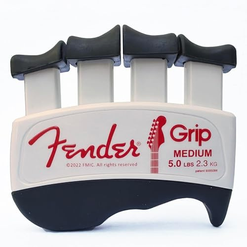 Fender GRIP Hand and Finger Exerciser (Medium - 5lbs / 2.3kg) – Best Ergonomic Finger Strengthener to improve play on all stringed instruments (Guitar, Bass, Violin, etc.)