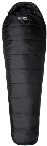 Snugpak Sleeper Lite WGTE - Sacco a pelo a mummia con isolamento isofibre, cappuccio regolabile, deflettore sulle spalle, cerniere laterali, cerniera anti-strappo, per campeggio e freddo, colore: nero