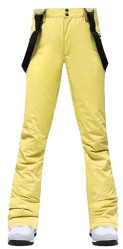 Suwequest Damen Skihose Winddicht Snowboard Wear Winter Outdoor Warm Schnee Sport Hose, gelb, 38