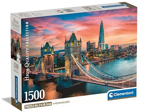 Clementoni Jigsaw Puzzle Collection - London Twilight 1500 Pieces - Poster Included, Puzzle For Adults 14-99 Years, Gift For Men/Women, City, London, Uk, Made In Italy, 31715