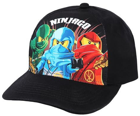 LEGO Ninjago Cap Kappe Baseballkappe Snapback verstellbar Cappy, Größe:54, Farbe:Schwarz