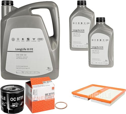 Inspektionspaket Wartungspaket Filterset mit 7 L 0W-30 Motoröl LongLife 3 FE, Ölfilter Luftfilter Ölablassschraube-Dichtring