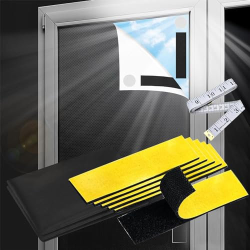 TAKUZA Dachfenster Verdunkelung 3m x 1,45m, Fenster Verdunkelung mit Hochtemperaturbeständiges Klettverschluss, Verdunklungsstoff Sonnenschutz 100% Verdunkelung, Rollo ohne Bohren