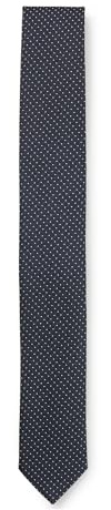HUGO Herren Tie cm 6 Krawatte aus Seiden-Mix mit filigranen Jacquard-Punkten Dunkelblau Stck