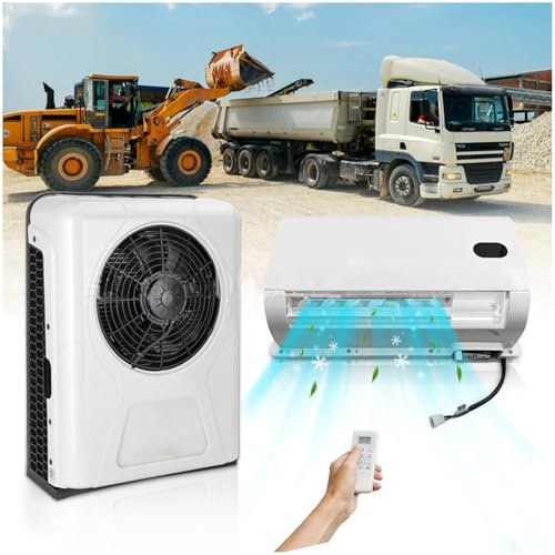 DC 12V Air Conditioner Electric RV Cool Air Conditioner Unit 2600W, White Split Parking Rooftop Air Conditioner For Truck Motorhome Trailer Excavator, Scroll Compressor