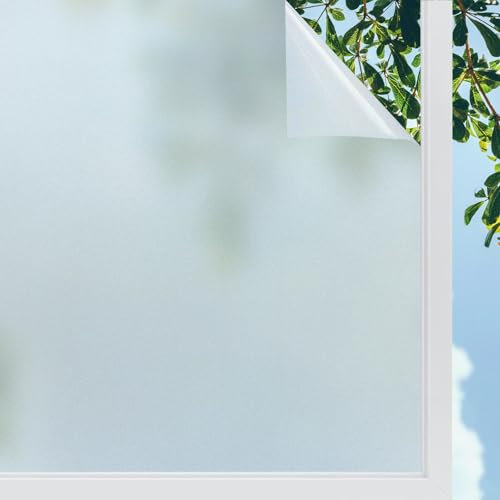 Linarun Window Film Privacy Frosted Window Film Window Privacy Film Self Adhesive Frosted Glass Film for Windows Frosting Film Opaque Anti UV Sun Block 30x120 cm