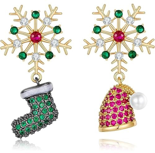 Weihnachtsohrringe Silber 925, Ohrringe Weihnachten Damen, Weihnachtsschmuck, Kleine Geschenke für Frauen Mädchen