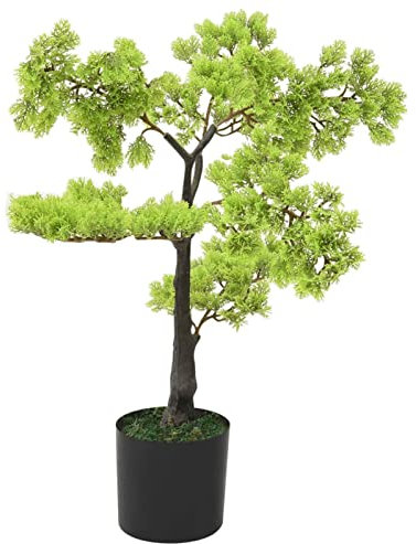 LAPOOH Bonsai di Cipresso Artificiale con Vaso 60 cm Verde,Piante Artificiali,Piante Artificiali da Interno,Piante Finte da Appartamento-336319