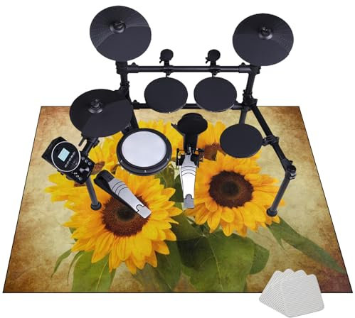 JaevKwzy Professioneller Drum Teppich 200 x 180 cm | Schlagzeug Teppich | rutschfeste Drum Rug | Schallschutz Trommelmatte | Professionelles rechteckiges elektronisches Jazz Schlagzeug Kit