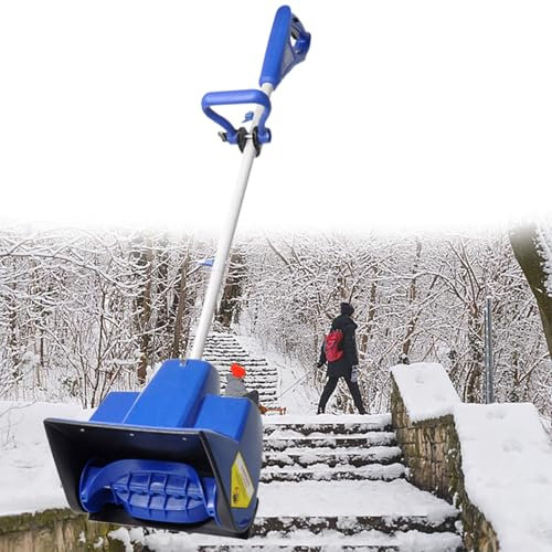 GESAIDES Electric Snow Shovel, 28cm Snow Shovel, Snow Blower with Adjustable Front Handle, for Patio Deck Driveway(2 Battery)