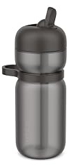 Mepal - Trinkflasche Flip Sport - Auslaufsicher (wenn verschlossen) - Komfortabler Tragegriff - Eingebauter Strohhalm - Wasserflasche - 600 ml - Graphite black