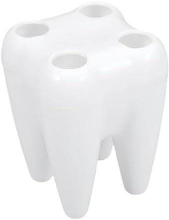 Portacepillos de dientes para baños, portacepillos de dientes | Portacepillos de dientes con forma de diente de 4 agujeros, soporte para cepillos de dientes creativo