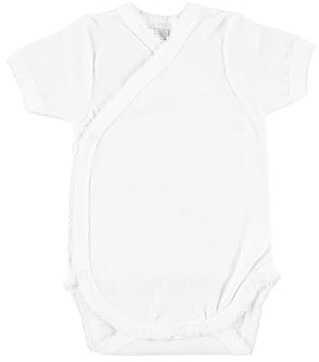 BABIDU Body Bebé Cruzado Manga Corta Algodón 100% Suave y Transpirable, Body Recién Nacido, Ideal Primera Puesta Piel Sensible, Ropa Bebé Niño y Niña Unisex, Cómodo Perfecto para Uso Diario