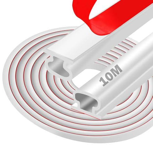 Türdichtung Dichtungsband Selbstklebend 10M, Haustür Türrahmen Fenster Dichtung, Türdichtungen Gummidichtung Selbstklebend Weiß, Dichtungsband Zugluftstopper, Lärmschutz,Energieeffizienz, Wetterfest
