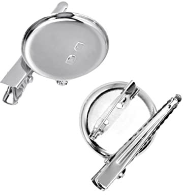 Base per Spilla con Clip in Ferro 2cm 100 Pezzi Argento