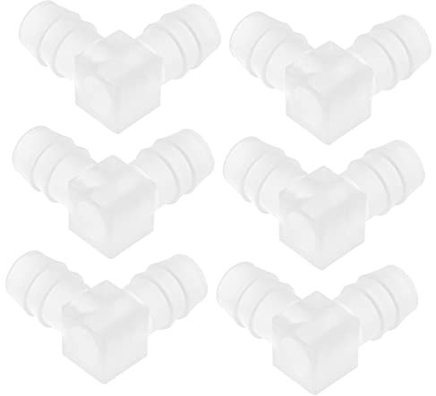 MINAOLULUS 6pezzi Raccordo per Tubi Flessibili in Plastica Forma di Raccordo Gomito per Tubo Flessibile Connettore Ad Angolo Retto per Uso Farmaceutico Alimentare Laboratorio