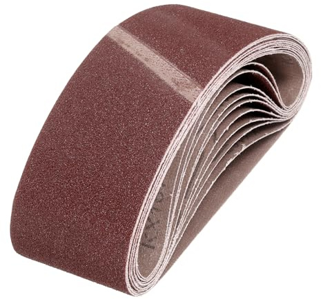 QUARKZMAN 100mm x 610mm Nastri Abrasivi, 24Pz 80 Grana Carta Vetrata per Levigatrice Ossido di Allumina Per Lavorazione Legno, Lucidatura Metalli, Affilatura Coltelli