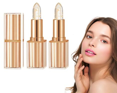 Colour Changing Lipstick, Lip Stain Long Lasting, Tinted Lip Balm, Lipstick Sets for Women, Suitable for All Skin Tones, Create a Charming Look, Moist, Gold leaf