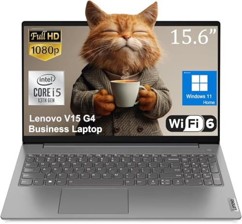 Lenovo Computer portatile aziendale V15 G4, display antiriflesso FHD da 15,6, Intel 8-Core i5-13420H (Beat i7-1355U), 16 GB di RAM, SSD da 512 GB, WiFi6, Bluetooth5.2, RJ-45, Windows 11 Home, con kit