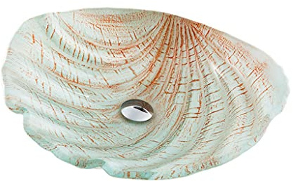 AYCDL Vanity Sink Bathroom Vanity Sink Tempered Glass Art Washbasin Seashell Bathroom Countertop Basin Simple Washbasin Bathroom Sink