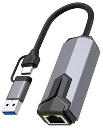 Thewasc Adaptador de red Ethernet tipo C/USB a RJ45 de 2,5 Gbps para ordenador portátil tipo C/USB a Ethernet