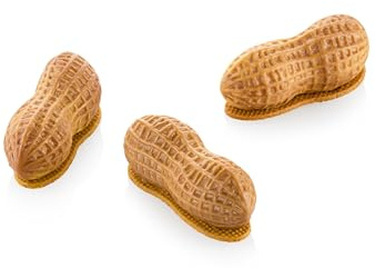 silikomart Stampo in Silicone MIGNON Arachide 30 Accessori Professionali per Cucina e Pasticceria con Cutter ABS, 12 Cavità da 30 ml