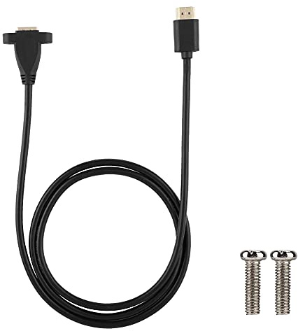 CHEOTIME Cavo di prolunga HDMI, Cavo da 1,2 M Maschio a Femmina Cavo di prolunga ad alta velocità Prolunga per montaggio a pannello con vite per foro di fissaggio per console di