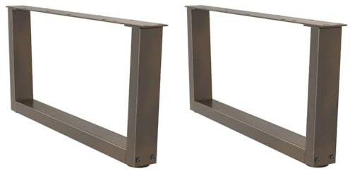 QJBSAVVA Couchtischbeine V-Form 2er Set aus Stahl, Industriedesign Tischbeine für DIY Couchtisch, Tischgestell Metall Naturstahl mit verstellbaren Füßen, 70 x 30-31,3 cm