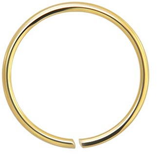 Monster Piercing | 9K Gold | Nasenring Nasenpiercing 22 Gauge - 6MM Durchmesser | offener Nasenring | Nase Piercing Frauen Männer